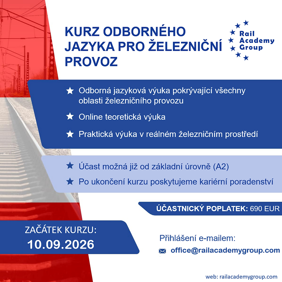 Odborný jazykový kurz pro železniční provoz – přihlaste se nyní! 🚆