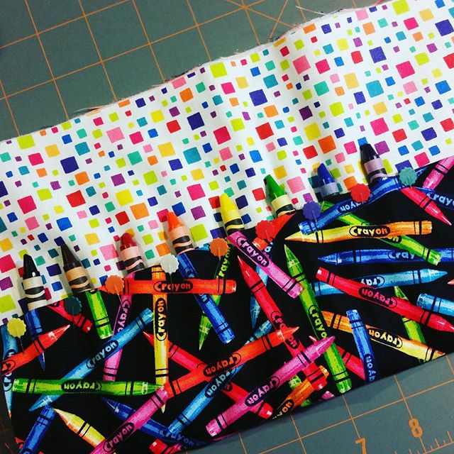 For my newest creation! #crayons #sewing #notablecreations #homemade #toocute #funfabric #forthekids