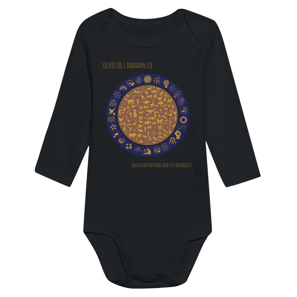Classic Baby Long Sleeve Bodysuit | GOLD BLUE COCOA