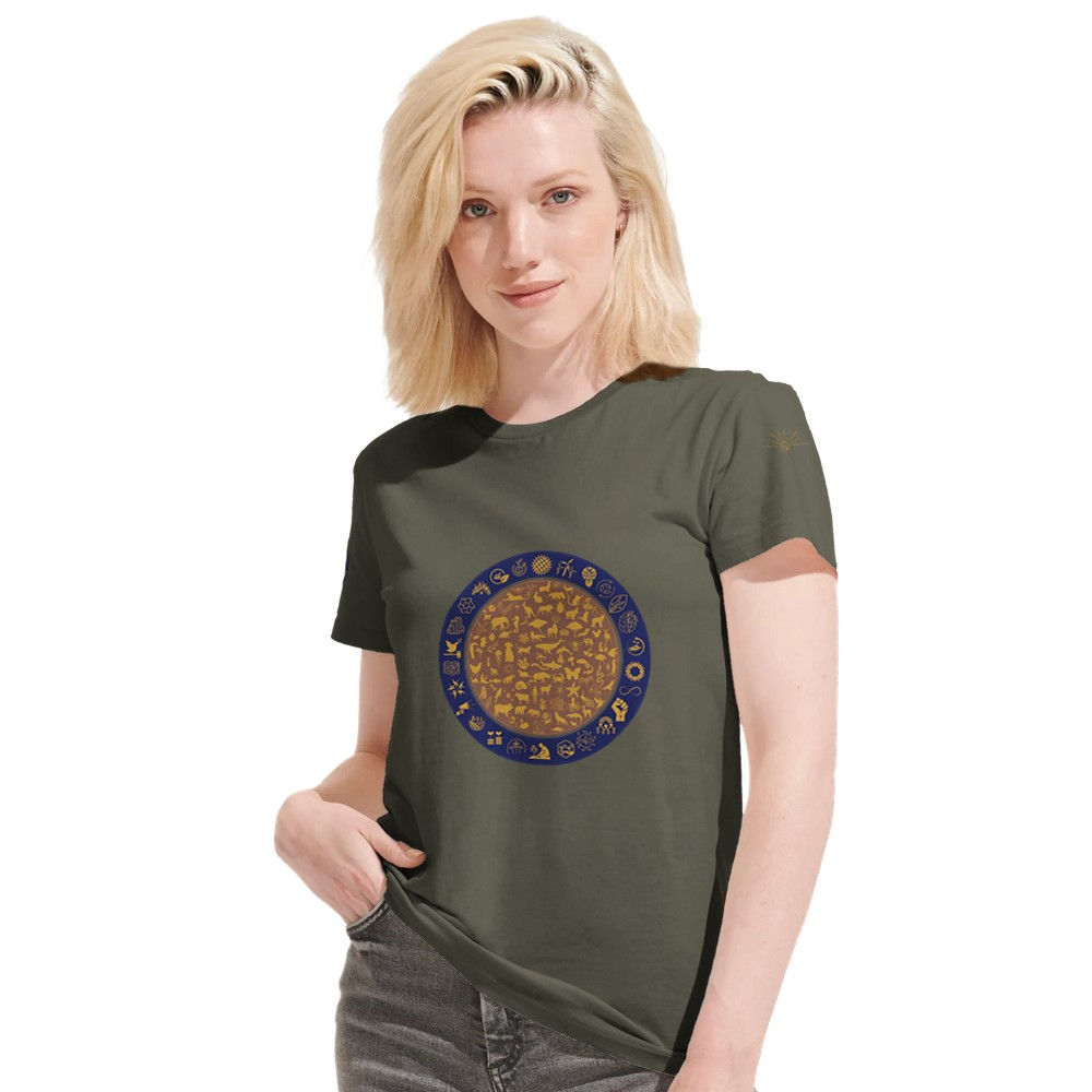 Recycled blend Unisex Crewneck T-shirt | GOLD BLUE COCOA