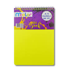 Masa Bloknot A5 Spiralli (Mcolor) Pp Kapak Kareli 80 Yp