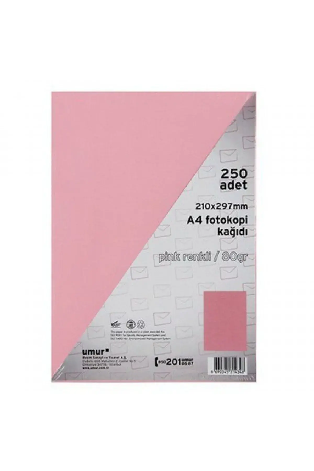 Umur A4 Pembe Fotokopi Kağıdı 80 Gr 250'li