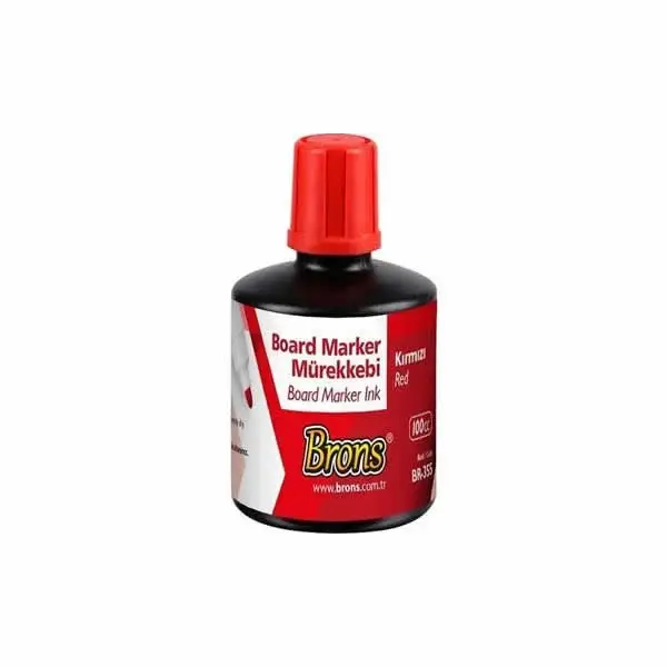 Kırmızı Tahta Kalemi Mürekkebi 100 ml (Brons Br-355)