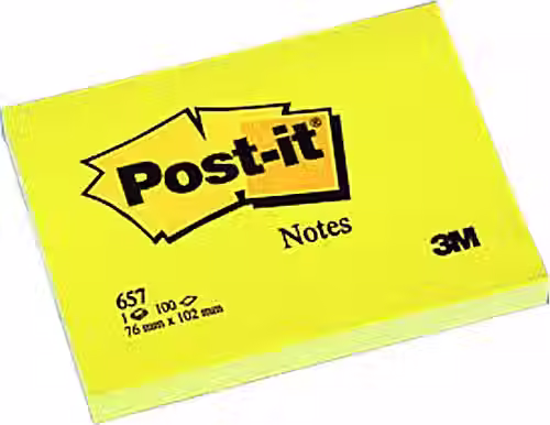 Post-It 657 76X102 Sarı Yapışkan Not Kağıdı