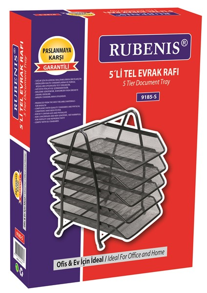 RUBENİS TEL 5'Lİ EVRAK RAFI SİYAH