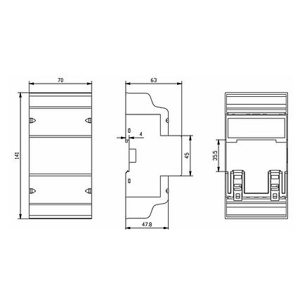 Compteur électrique PRO380MODCT POLIER Dimensions
