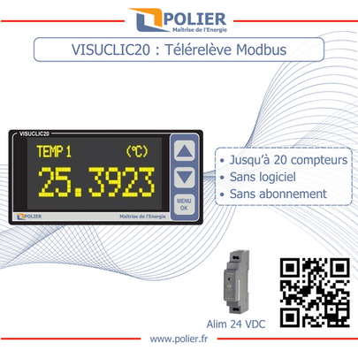 Afficheur Modbus – VISUCLIC20 – vue 2