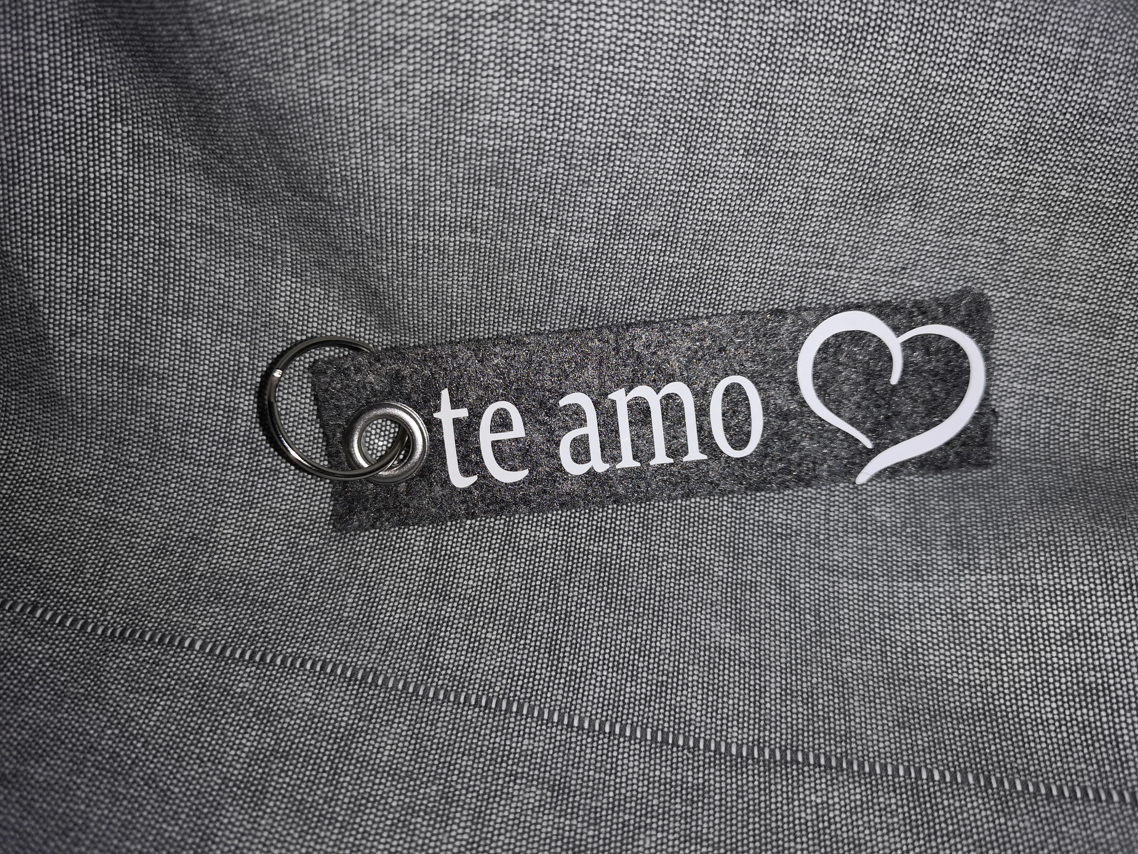 Filz Schlüsselanhänger te amo