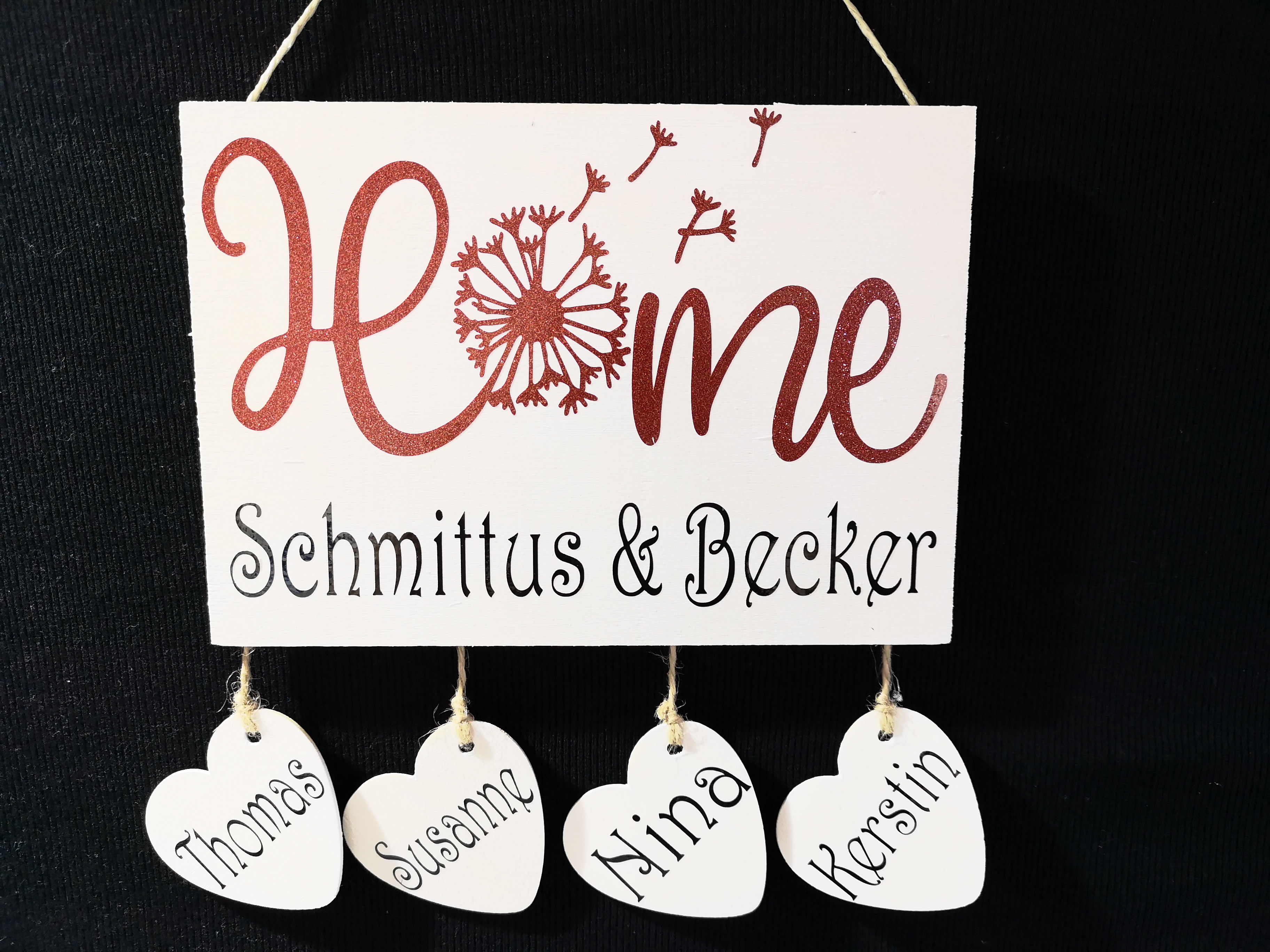 Türschild mit Wunschname Wilkommensschild