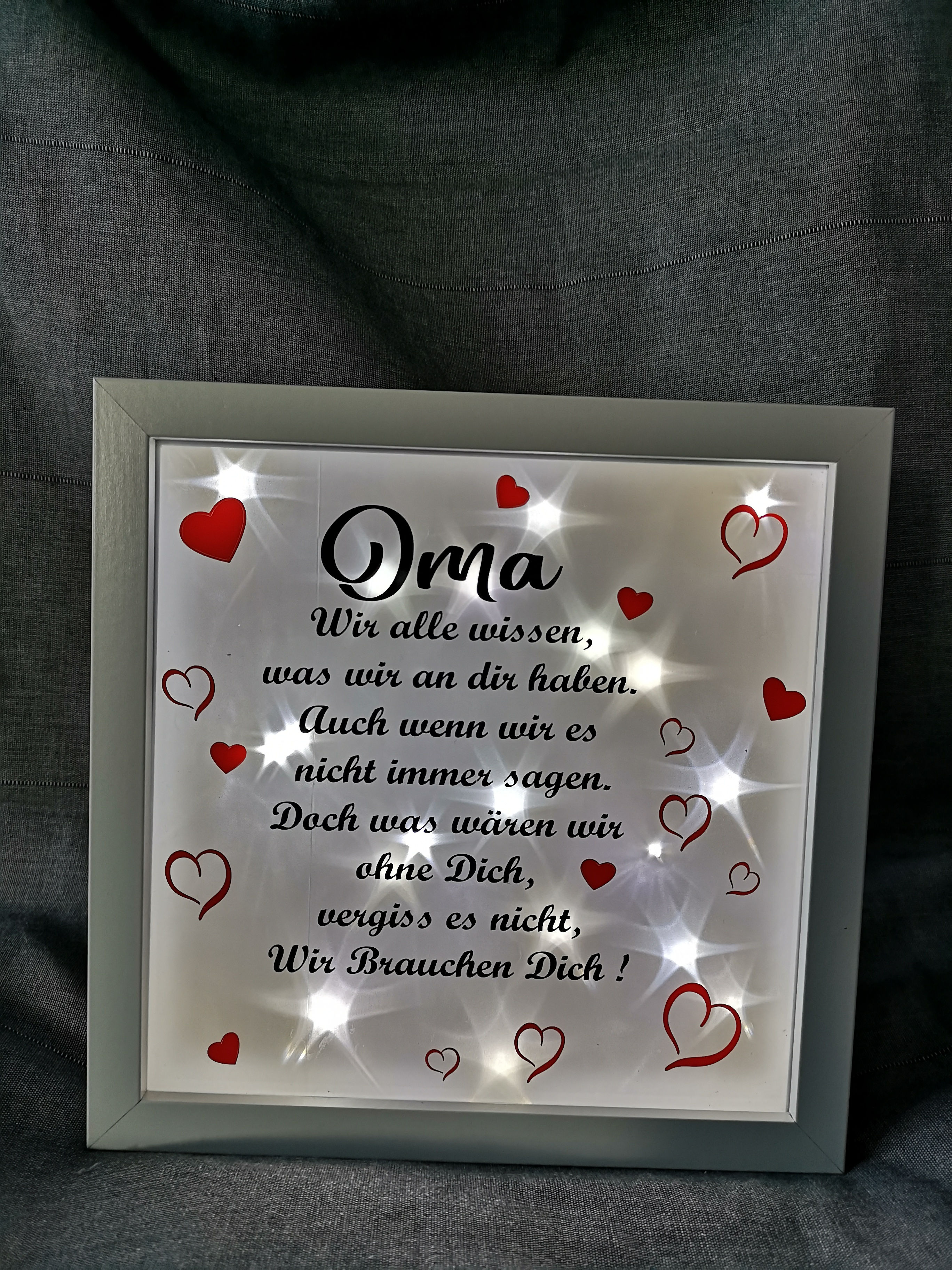 Leuchtrahmen Personalisiertes Geschenk Oma 