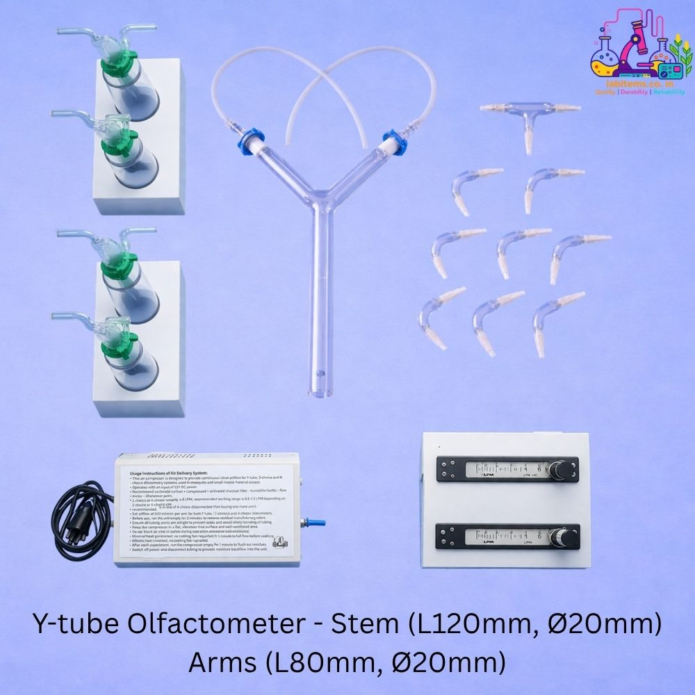 Y-tube Olfactometer - Stem (L120, Ø20), Arms (L80, Ø20mm)