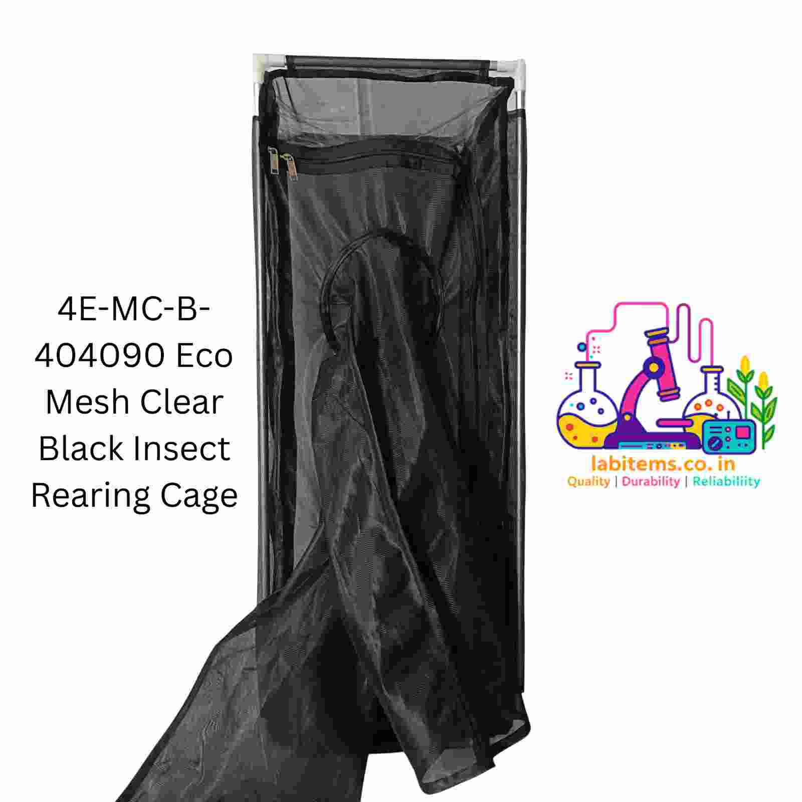 4E-MC-B-404090 Eco Mesh Clear Black Insect Rearing Cage