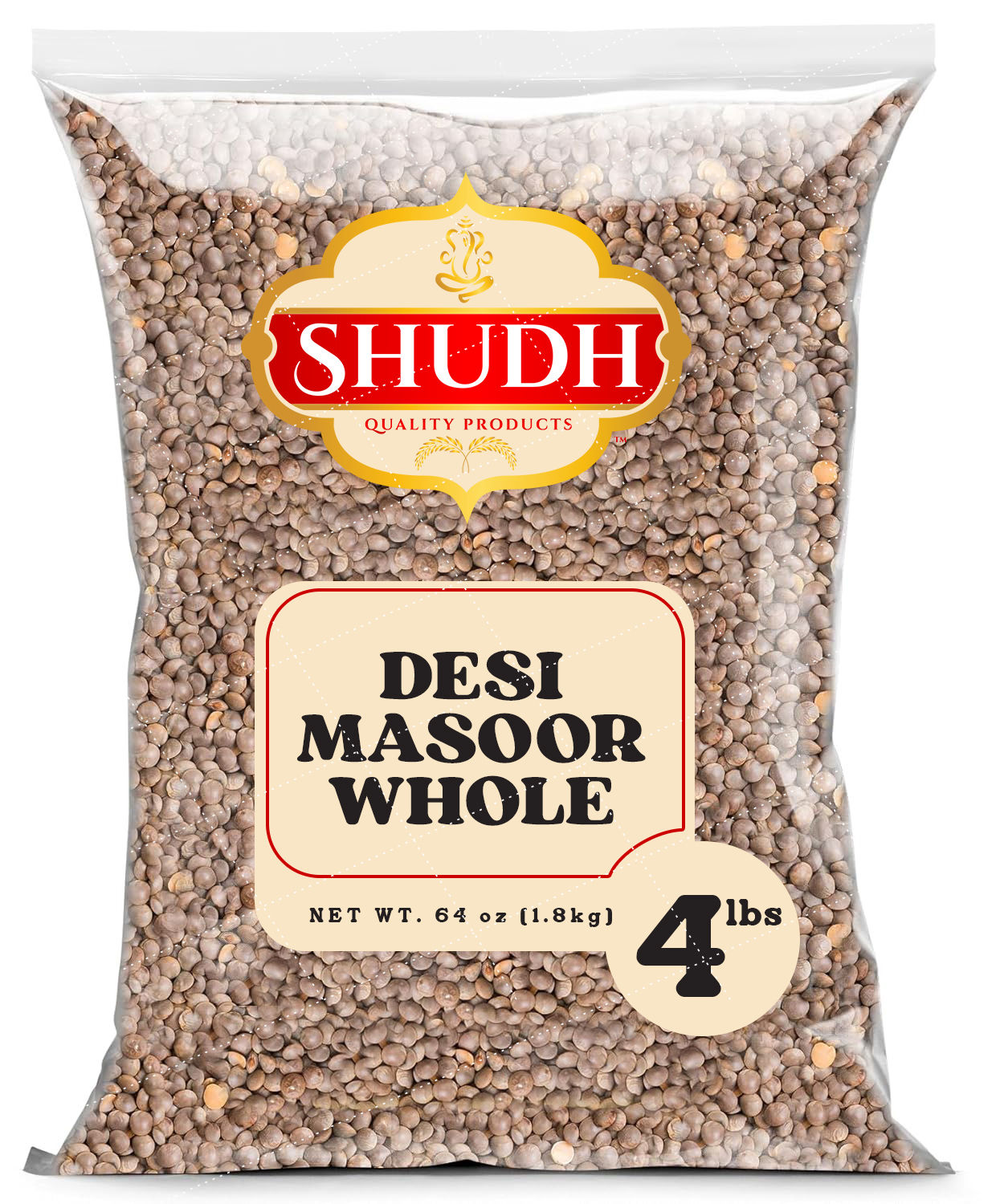 Shudh Masoor Whole - 40LB