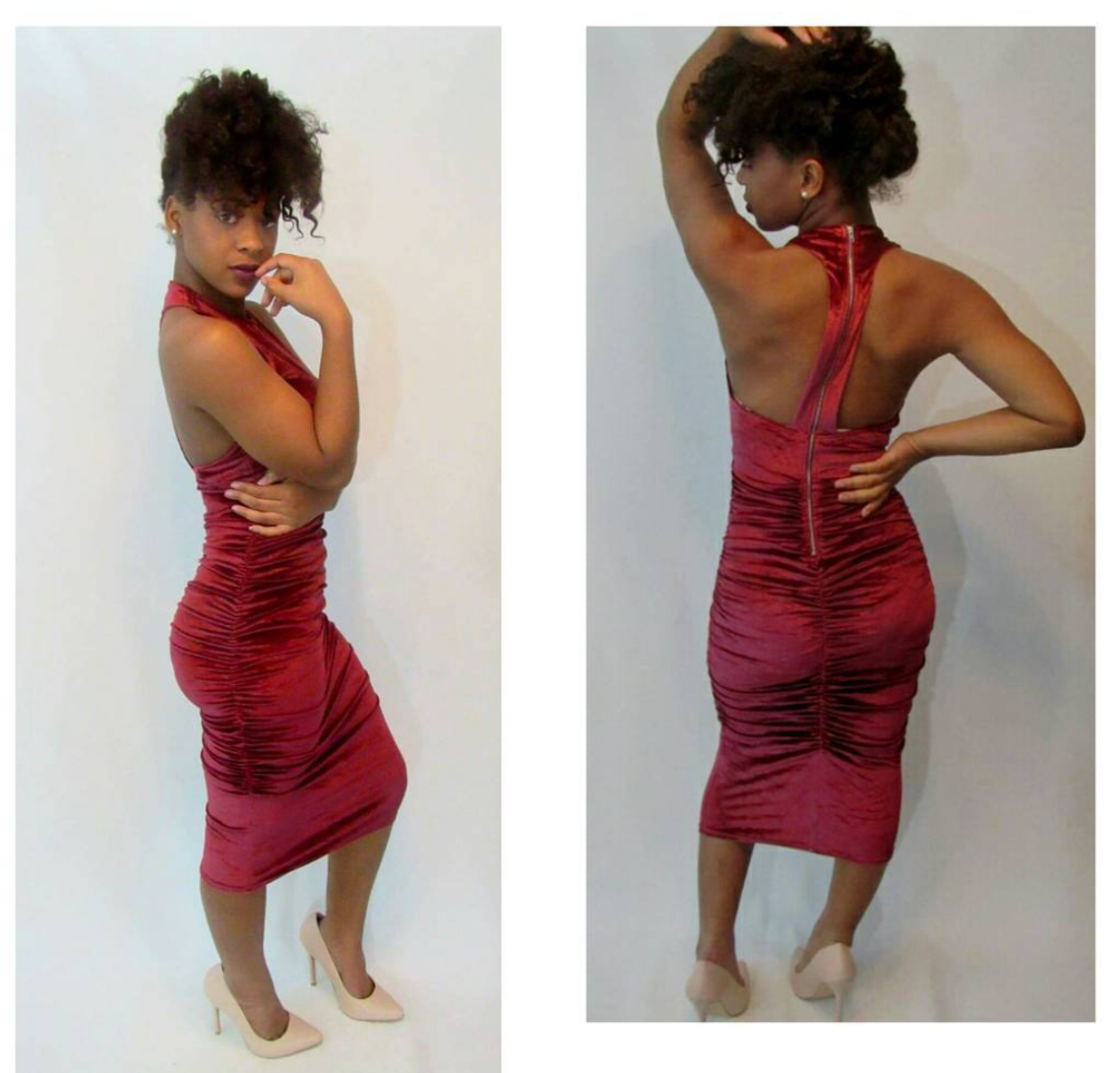 Is That Velvet? Racerback Dress-Burgundy
