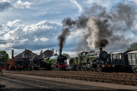 Pendennis Castle Letting Off Steam, Didcot Railway Centre, Oxfordshire, '6023' King Edward II, '5051' Drysllwyn Castle, railway, steam railway, heritage railway, steam locomotive, train photography, steam train, steam engine, Great Western Society, Great Western Railways, GWR. GWS, legends reunited