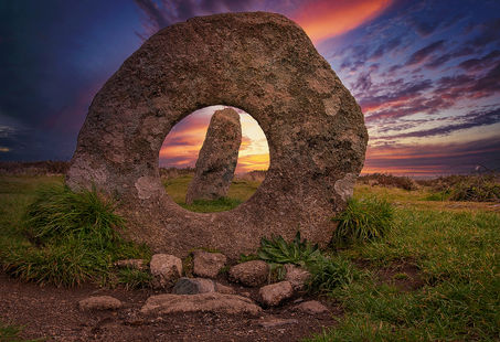 Sunset at Mên-an-Tol, Cornwall