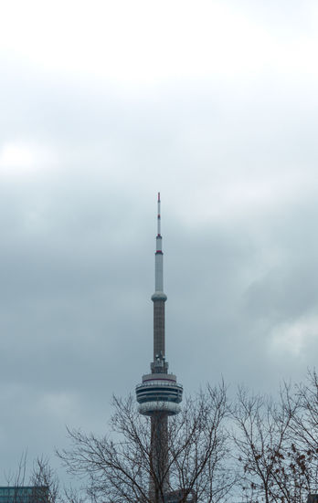 CN Tower against an overcast sky