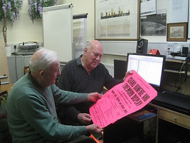 Rob Whale and Peter Darkin in the archiv