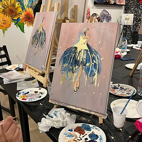 Art Therapy Acrylic with gold workshop