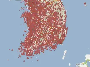 Map of south korean church