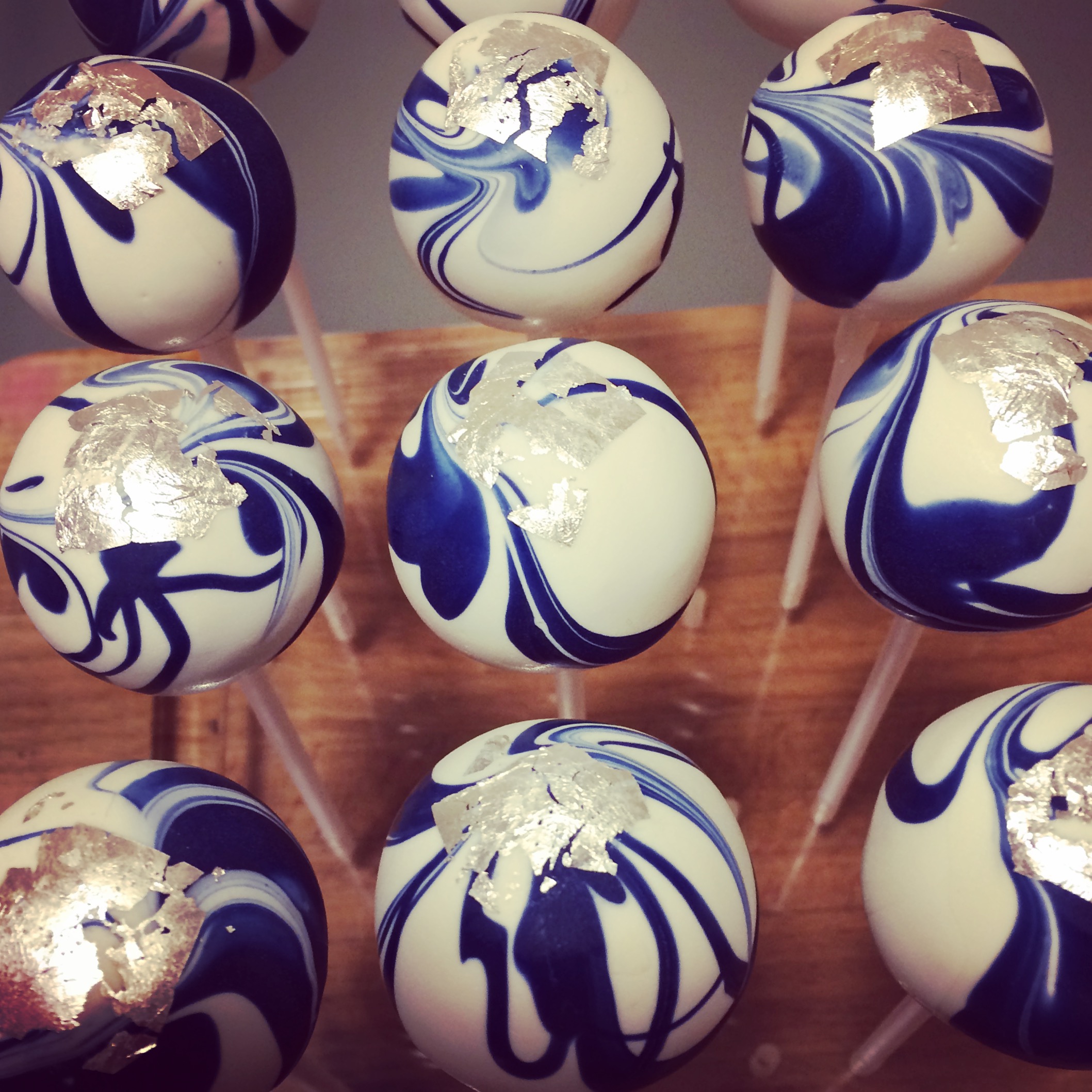 Marble Pops with Silver Leaf