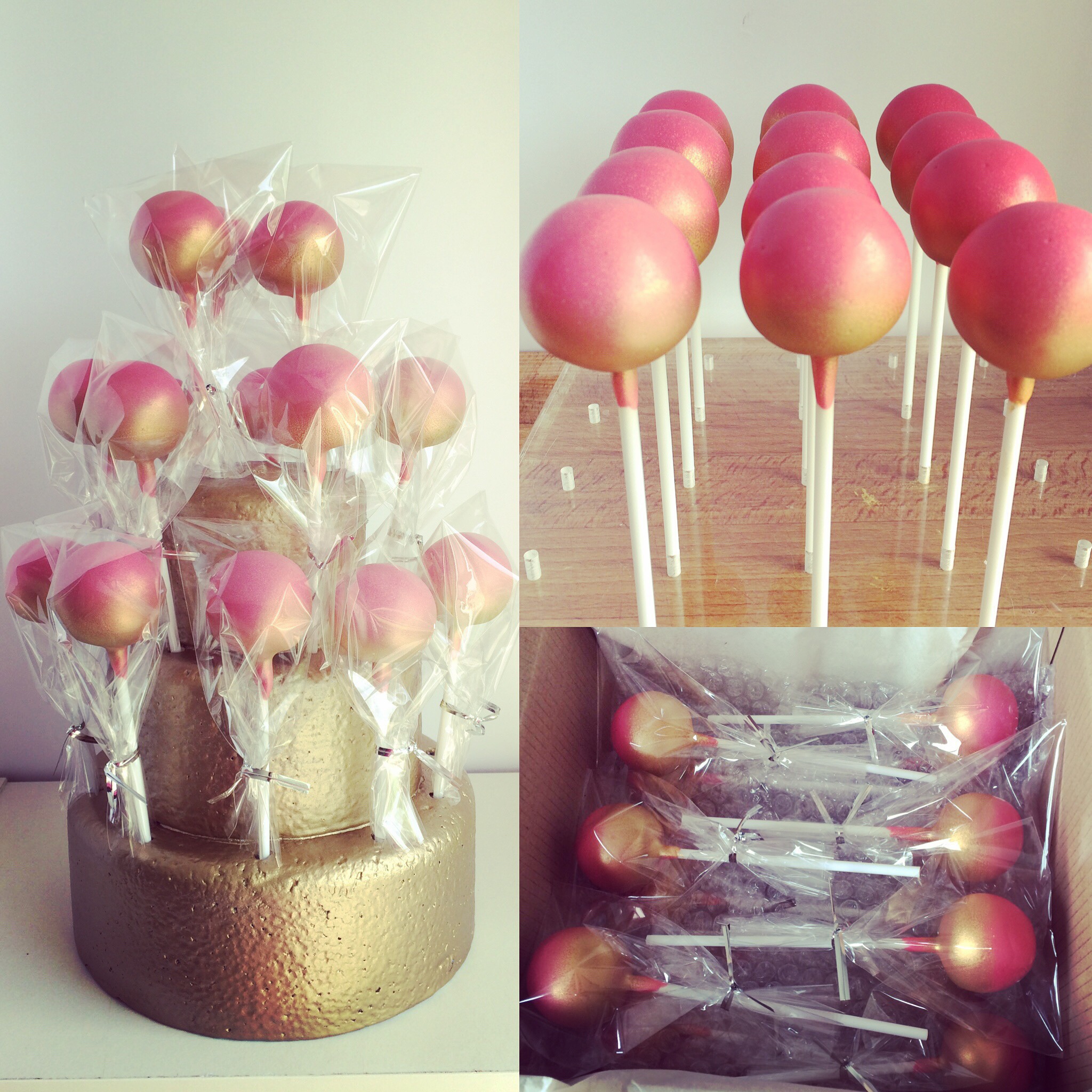 Pink and Gold Spray