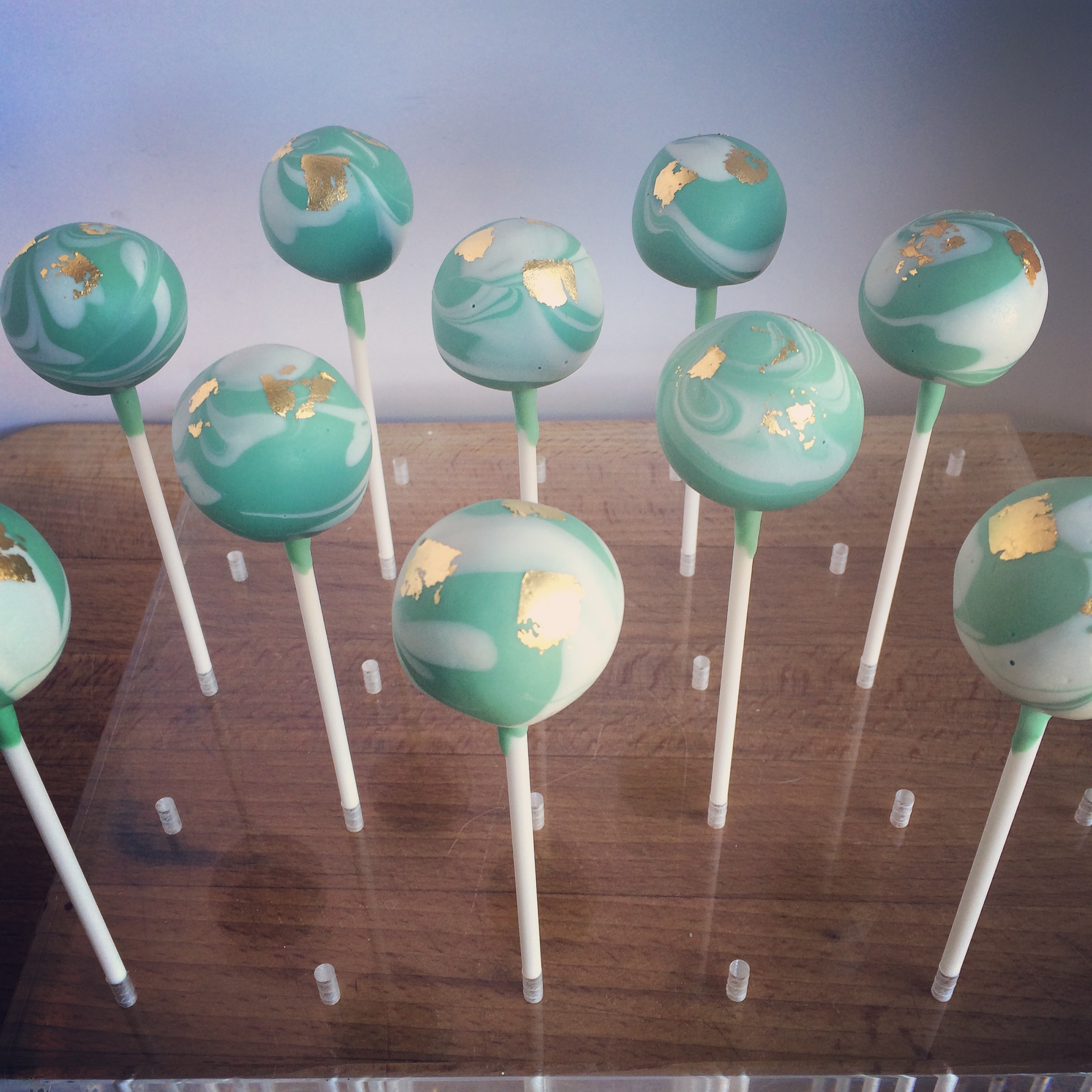 Mint and white marble
