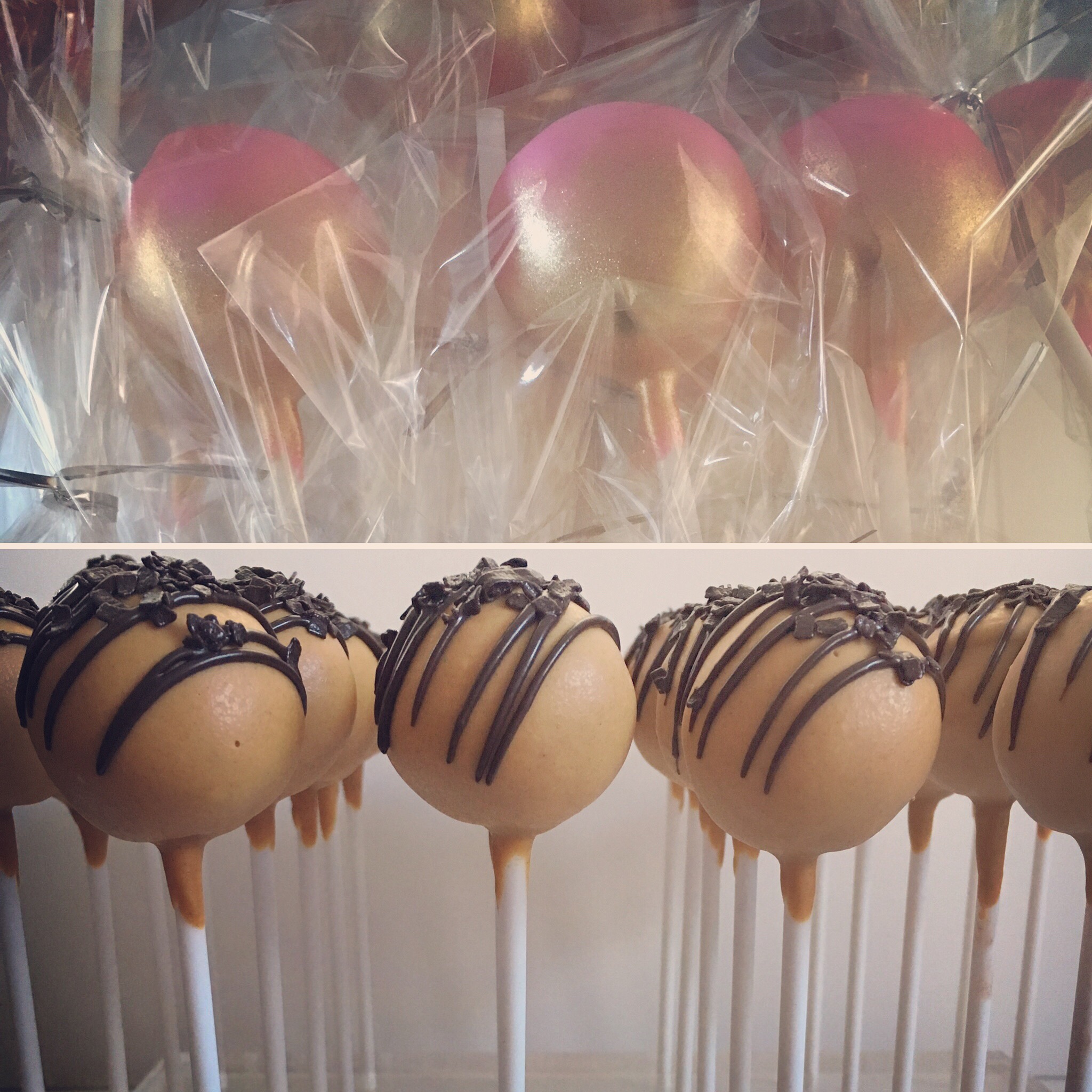 Pink and gold and Chocolate Drizzle