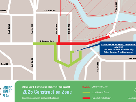 Central Avenue Closure Scheduled Between 4th Street NE and          6th Street NE for Flood Protection Construction