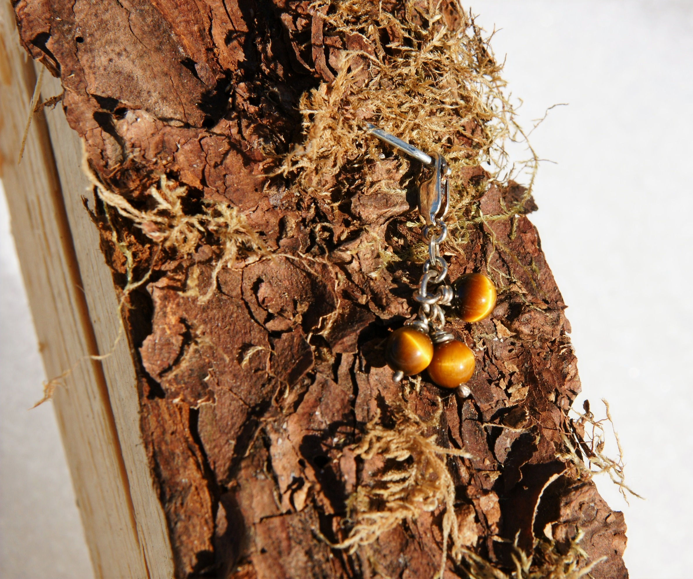 Anhänger Tigerauge Silber 925 mit Karabiner