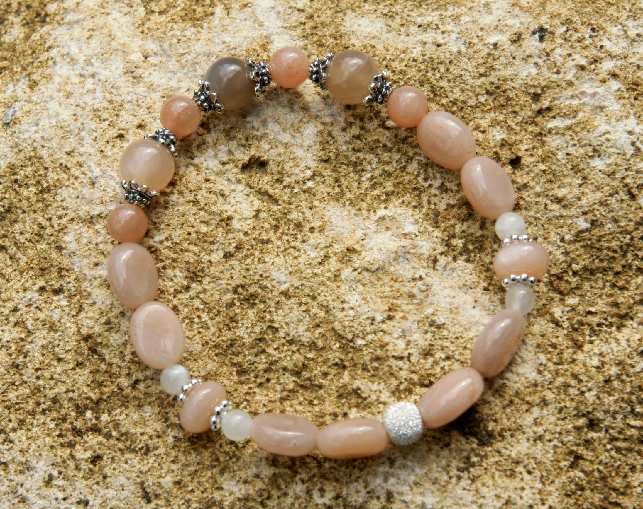 Armband, Bracelet: Mondstein Silber 925