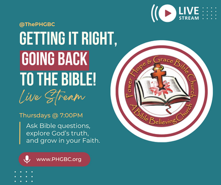Getting It Right, Going Back To The Bible!