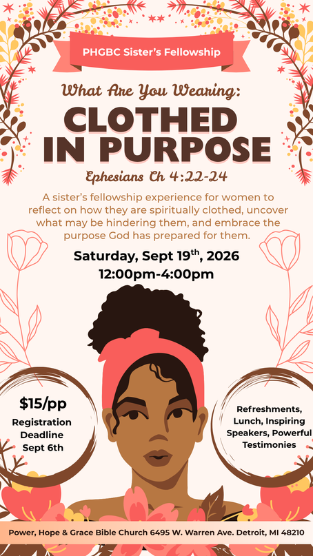 Sister's Fellowship: Clothed In Purpose
