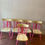 Thumbnail: Vintage Painted Dining Chairs – Pink & Wood (Set of Five)