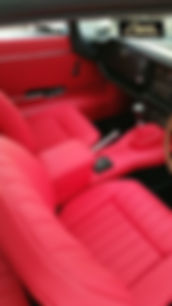 E-type Jaguar leather seating