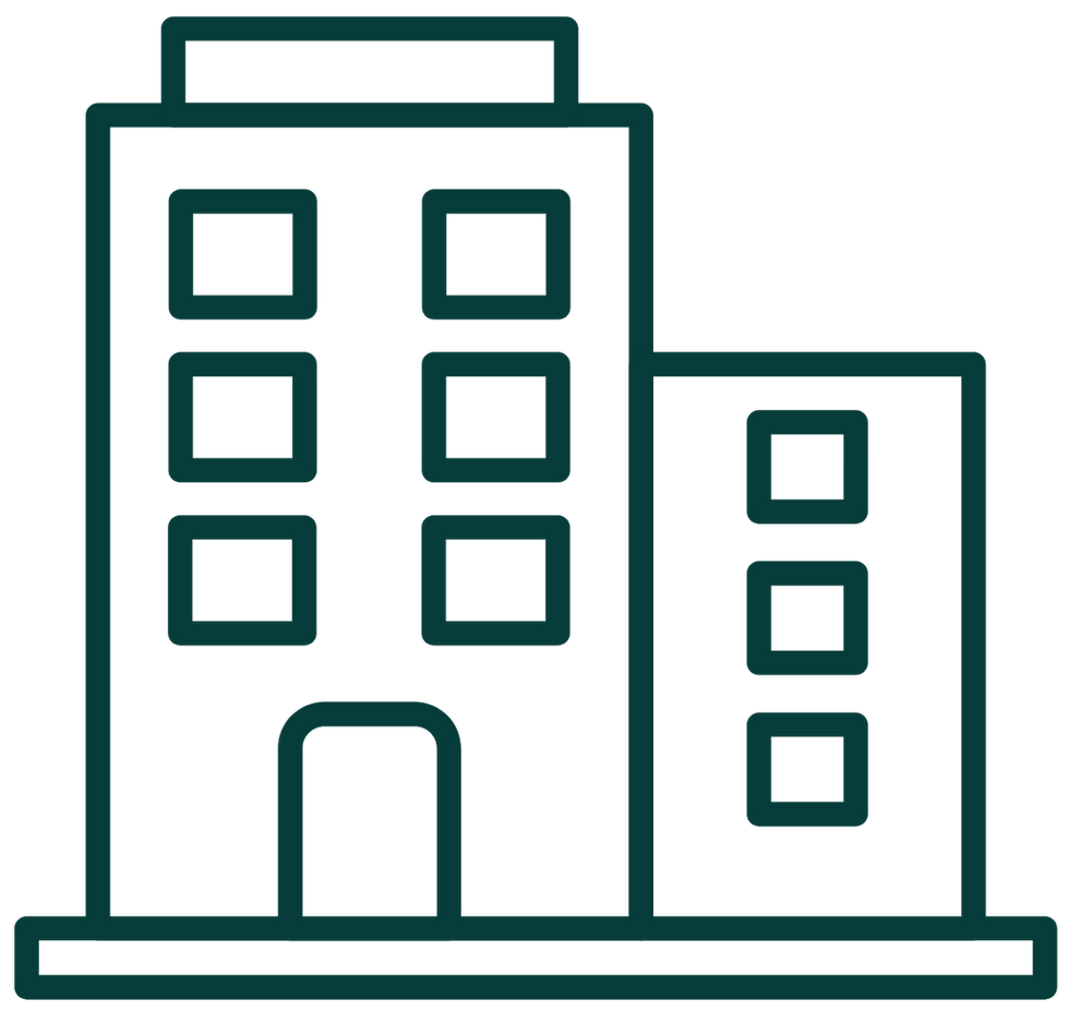 Line icon of a modern office building for estate agency.
