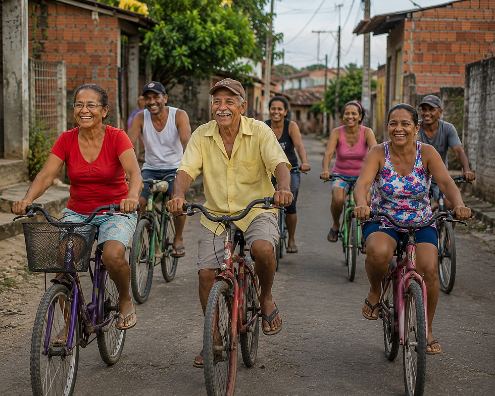 adults bike ride