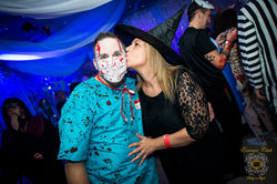 Halloween heaven and hell scene