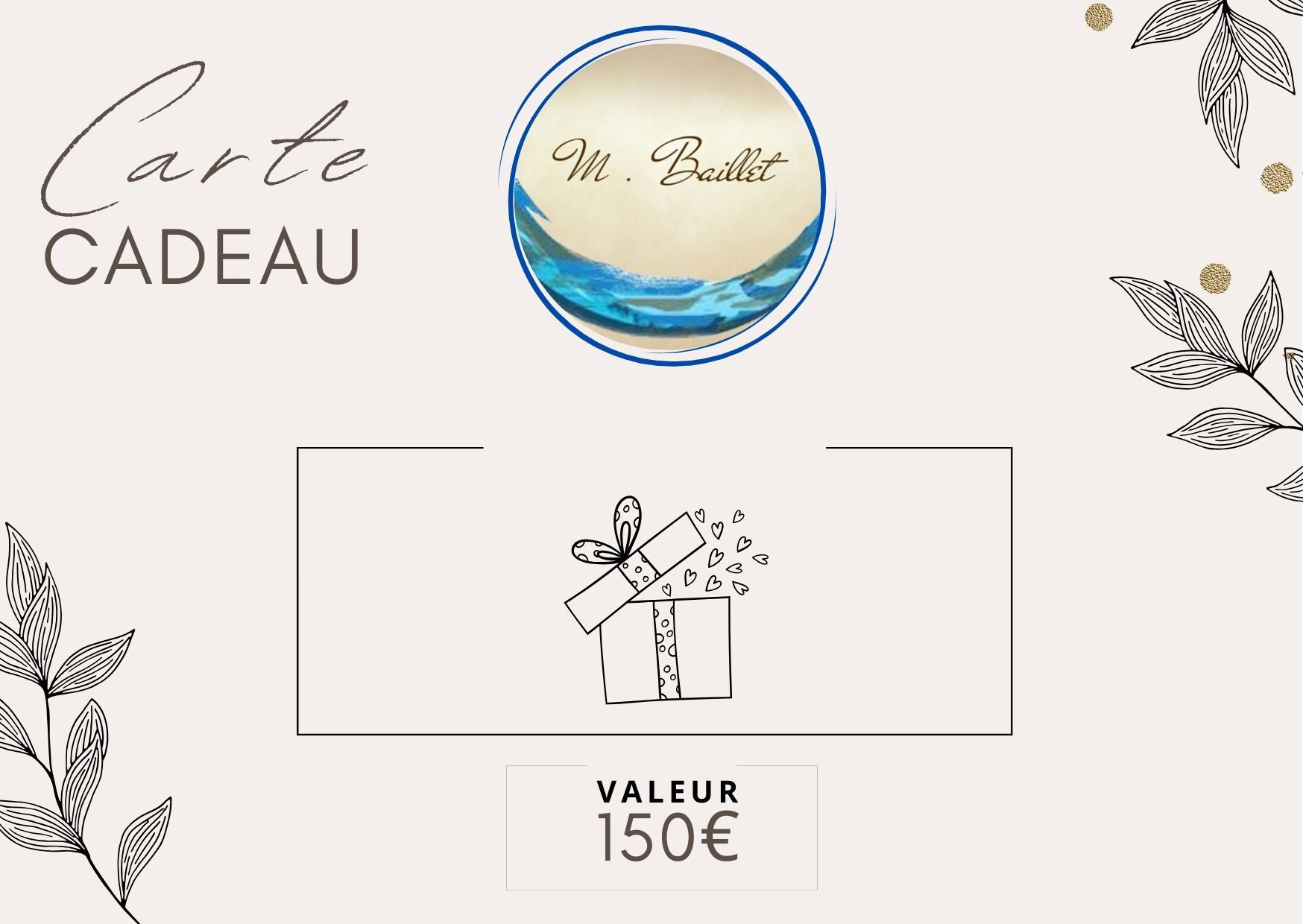 Carte cadeau - 150€