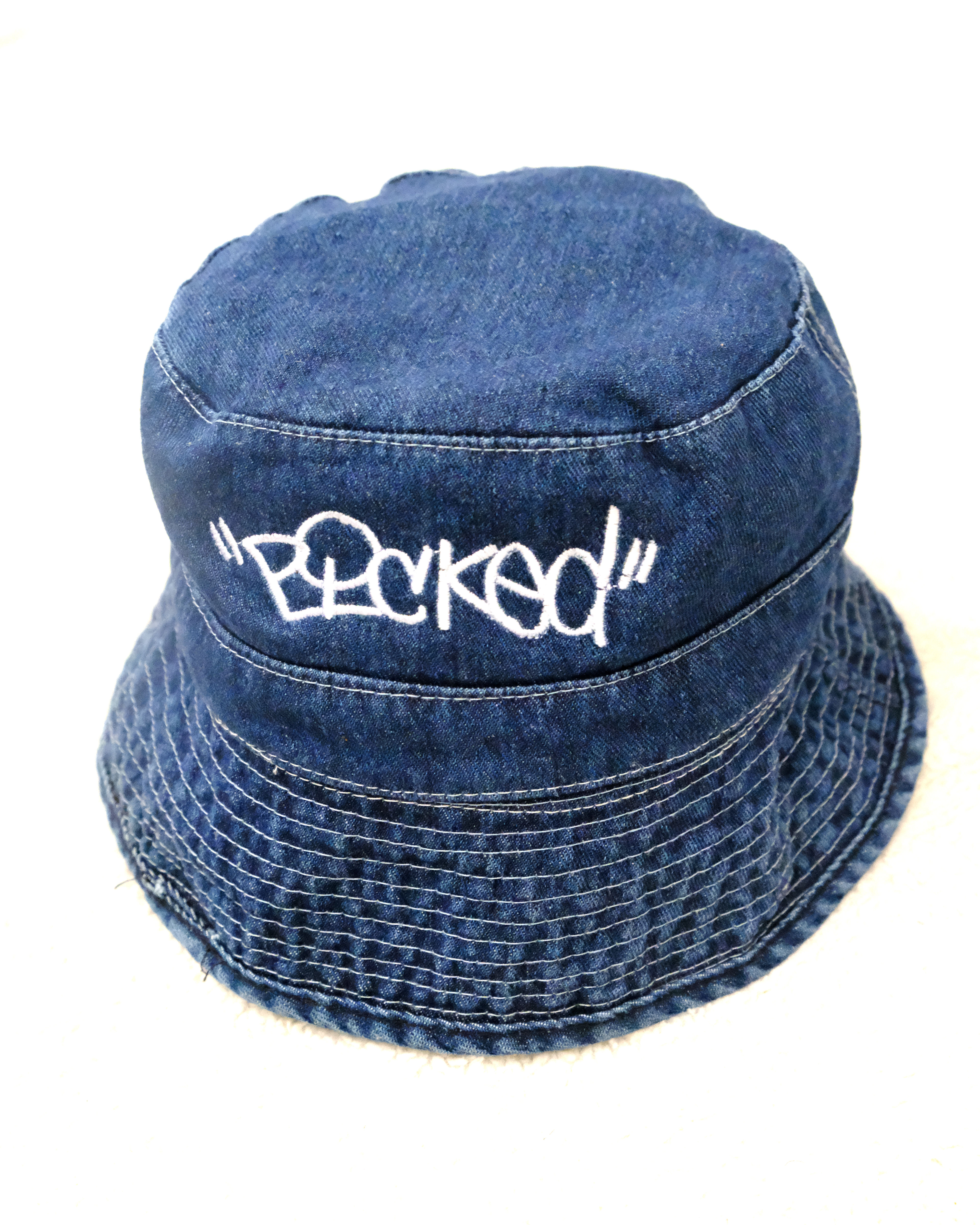 Denim "PICKED" bucket hat