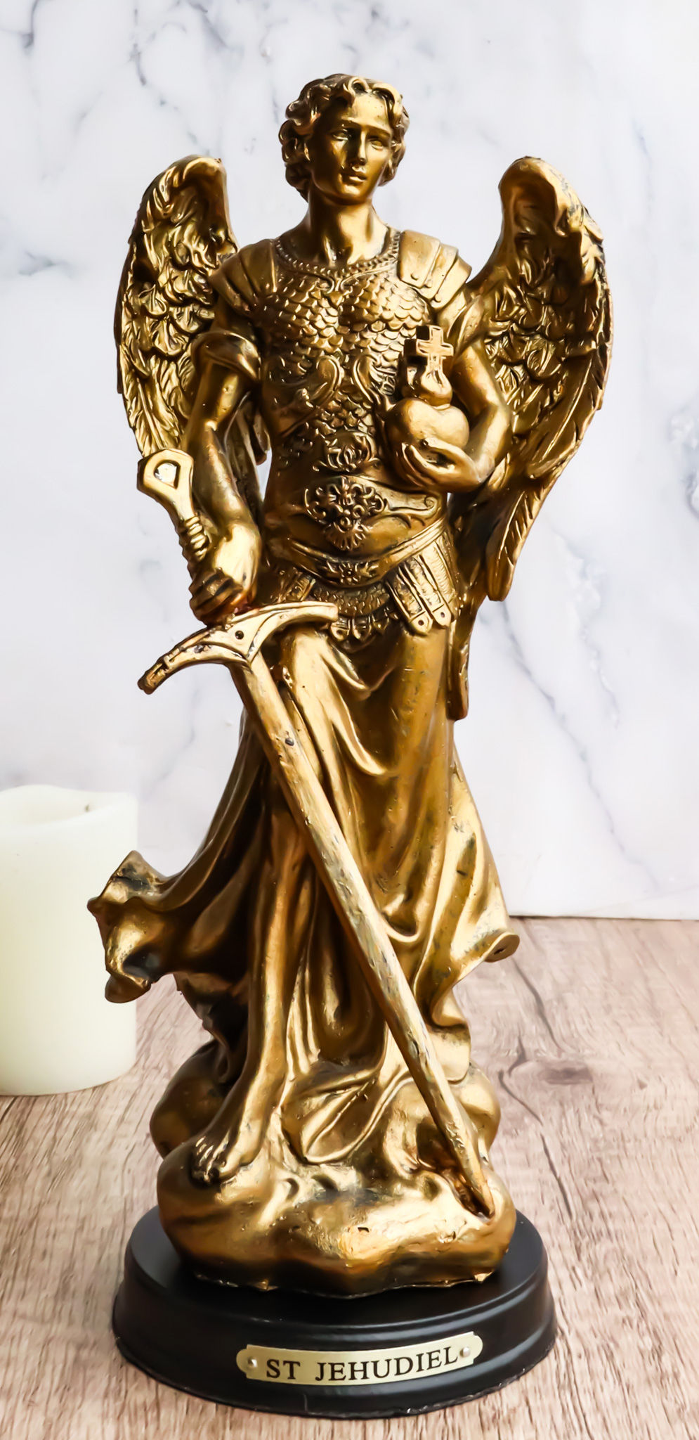 Archangel Jehudiel Laudation of God Figurine 8"H