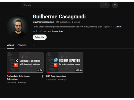 Guilherme Casagrandi, Brazilian VFX Technical Director and Annie Award nominee, shares advanced Houdini workflows and USD-based FX pipeline techniques on his YouTube channel.