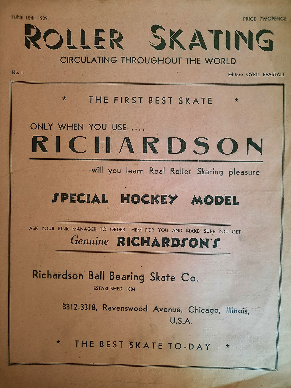 June 1939 - Issue #1 'Roller Skating'