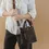 Thumbnail: R. Riveter Dot mini tote | black washed canvas+ brown