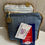 Thumbnail: Freedom mini pillow - denim, blue, white with gold trim & charm