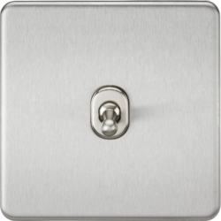 Screwless 10AX 1G Intermediate Toggle Switch - Brushed Chrome