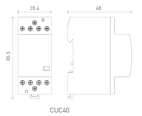 Thumbnail: 40A Double Pole Contactor N/O 230V AC Coil 2 Module