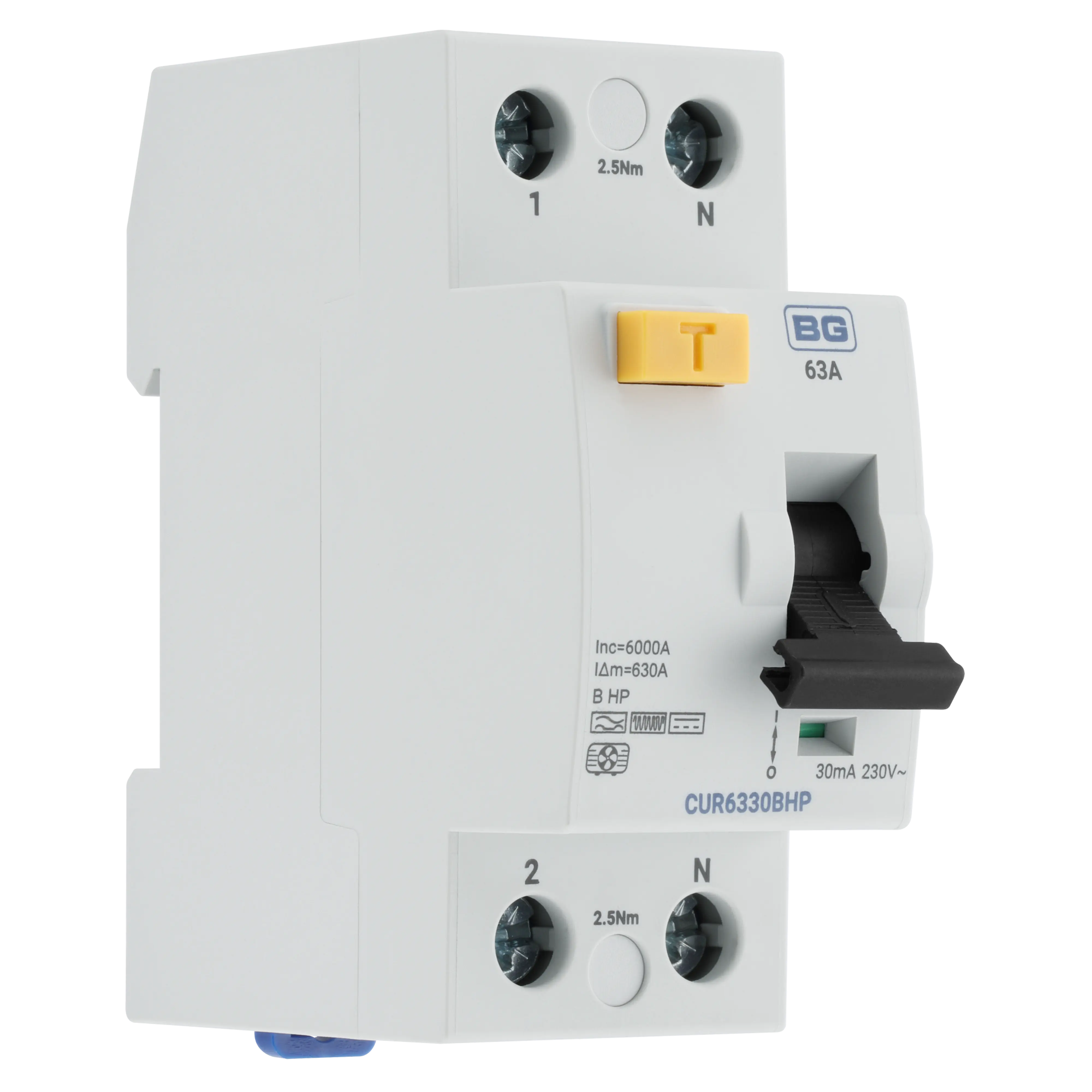 Bidirectional 63A RCD Type B Double Pole 30mA 2 Module - Heat Pump Specification