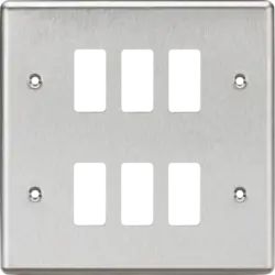 6G Grid Faceplate - Rounded Edge Brushed Chrome GDCL6BC