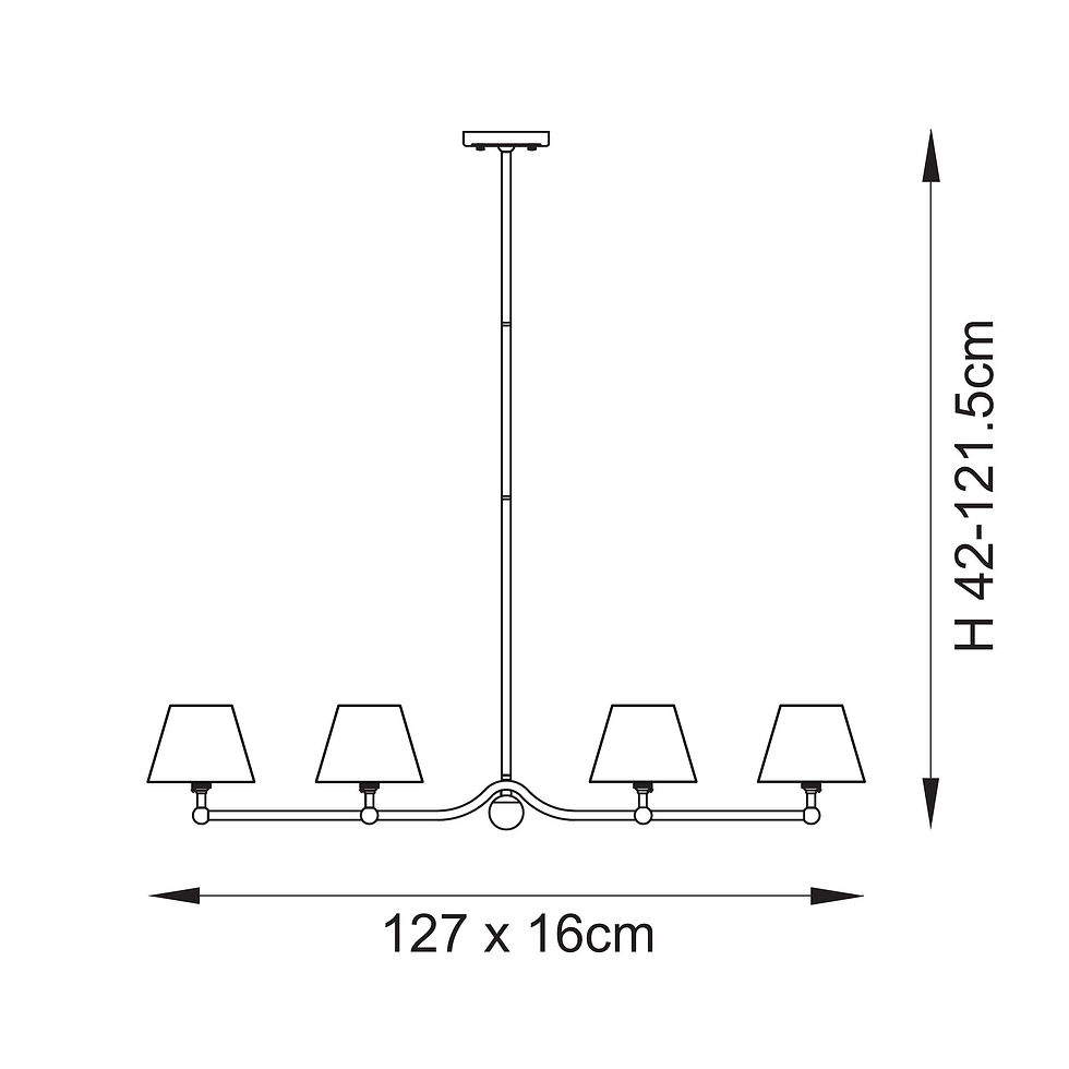 Thumbnail: Santiago & Ivy 16cm 4lt Linear Pendant